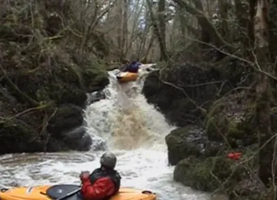 Arnaud sur la petite chute de 2m50
